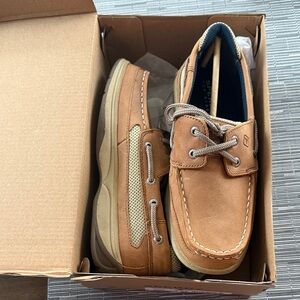 Sperry Men’s Chestnut Leather Moc Toe Boat Shoes